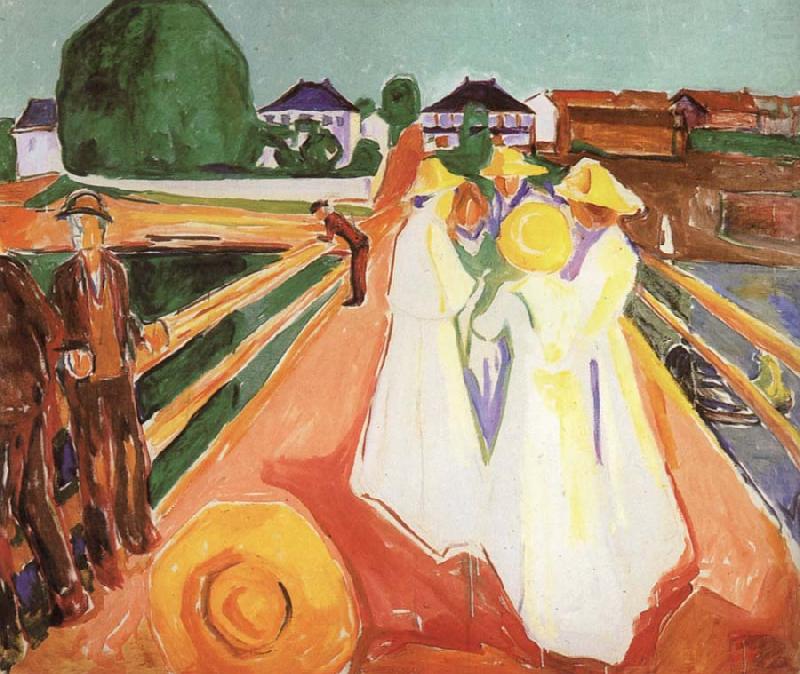 Edvard Munch Gentlewoman on the Bridge china oil painting image